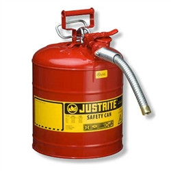 Justrite® Type II Steel Safety Can, AccuFlow, 5 gallon, 1" Spout