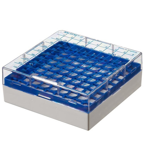 Nalgene® PC CryoBox for 81 CryoTubes 9x9, 1.2-2.0mL, Blue, case/24