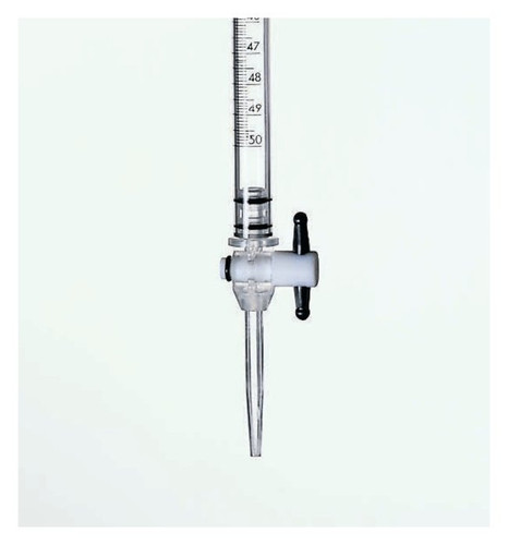 Nalgene® Acrylic Burets with PMP Tip, TFE Stopcock and Plug, 50mL, case/4