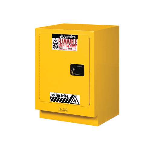Justrite® Flammable Safety Cabinet for Under Fume Hood 24" self-closing, yellow