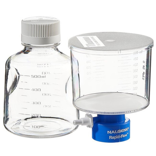 Nalgene® Rapid-Flow Sterile Disposable Filter Units, PES Membrane, 500mL, 0.1um, 75mm, case/12