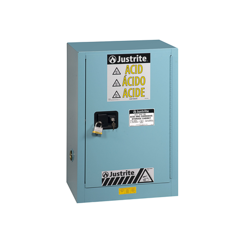 Justrite® Acid Fume Hood Cabinet, ChemCor Lined 15 gal 24" Blue RH manual