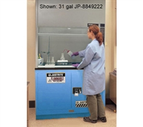 Justrite® Acid Fume Hood Cabinet, ChemCor Lined 19 gal 30" Blue manual