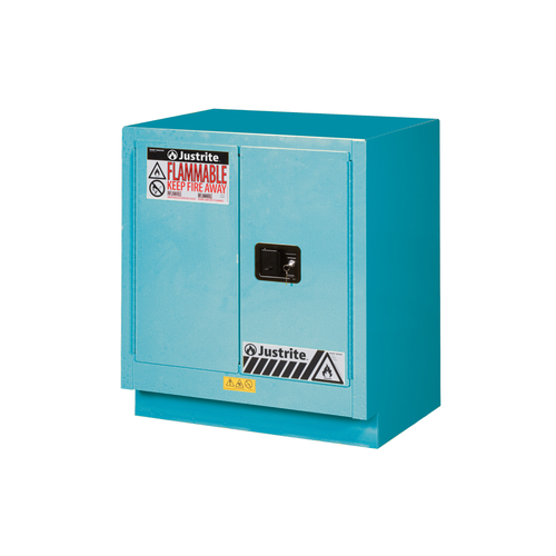 Justrite® Acid Fume Hood Cabinet, ChemCor Lined 19 gal 30" Blue, Self-Closing