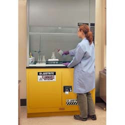 Justrite® Flammable Safety Cabinet for Under Fume Hood 48" self-closing yellow