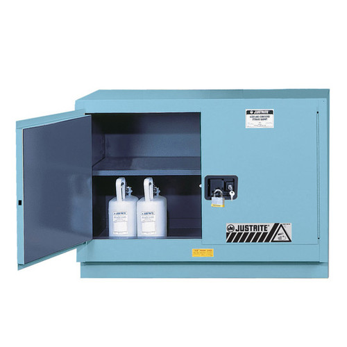 Justrite® Acid Safety Cabinet, Fume Hood Cabinet, 31 gallon, Blue, Manual