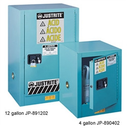 Justrite® Acid Safety Cabinet, Countertop 4 gallon Blue manual
