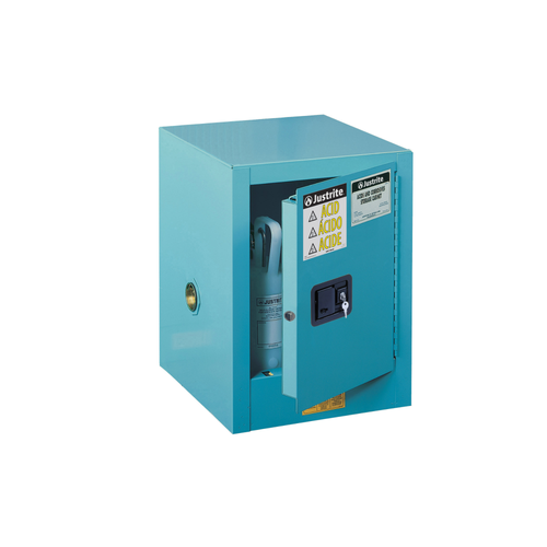 Justrite® Acid Safety Cabinet, Countertop 4 gallon Blue manual