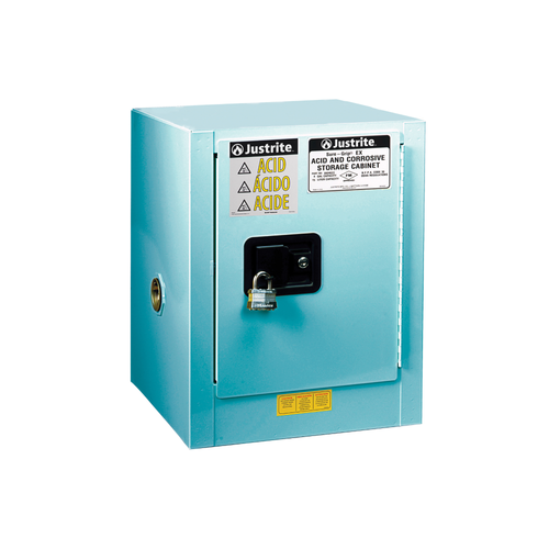 Justrite® Acid Safety Cabinet, Countertop 4 gallon Blue manual