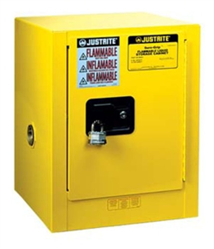 Justrite® Flammable Countertop Cabinet, 4 gallon self-closing