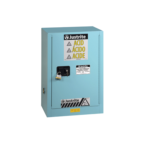 Justrite® Acid Safety Cabinet, Compact Style, 12 gal, ChemCor Liner Blue manual