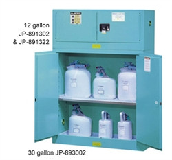 Justrite® Acid Safety Cabinet, Piggyback, 12 gallon Blue manual