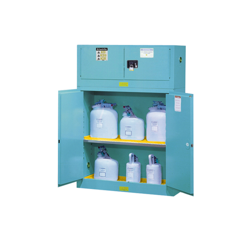 Justrite® Acid Safety Cabinet, Piggyback, 12 gallon Blue manual