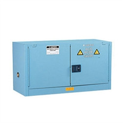 Justrite® Acid Safety Cabinet, Piggyback, 12 gal, ChemCor Liner Blue self-closing