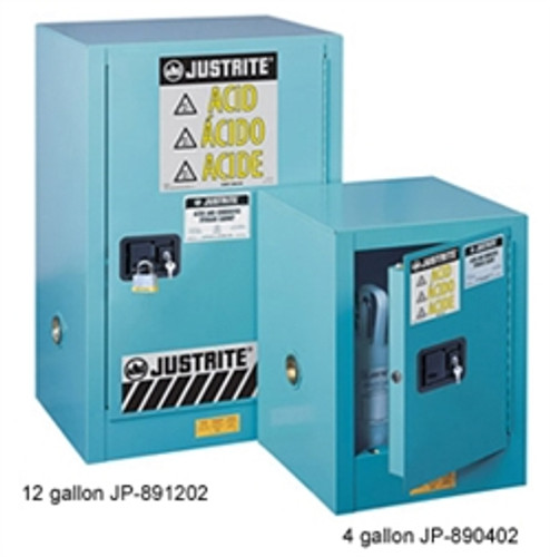 Justrite® Acid Safety Cabinet, Compact Style, 15 gallon Blue manual