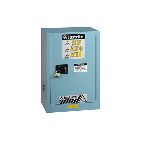 Justrite® Acid Safety Cabinet, Compact Style, 15 gallon Blue manual