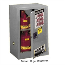 Justrite® Flammable Compac Cabinet, 15 gallon Gray self-closing