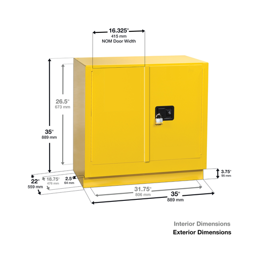 Justrite® Under-Counter Acid Cabinet, 22 gal, ChemCor Liner Blue manual