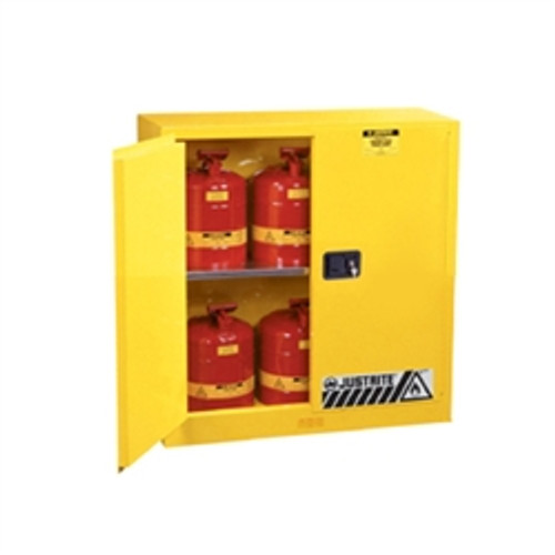 Justrite® Flammable Cabinet Value Pack, 30 gal manual, 9 Safety Cans