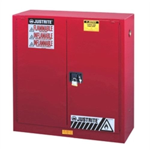 Justrite® Flammable Safety Cabinet, 30 gallon Red manual