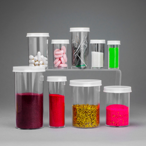 Bel-Art Plastic Vials, Snap-on Caps 30 dram (111mL) Polystyrene, pack/72
