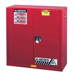 Justrite® Flammable Safety Cabinet, 30 gallon Red self-closing