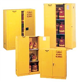 Justrite® Combustible Safety Cabinet, 40 gal yellow self-closing