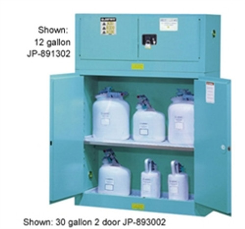 Justrite® Acid Safety Cabinet, 30 gal Blue self-close, Sliding Door