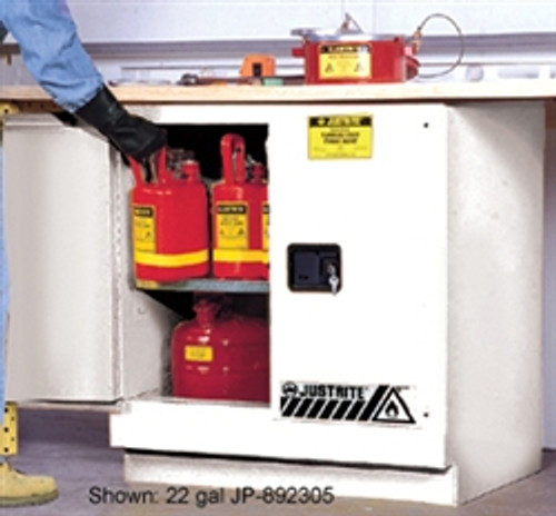 Justrite® Under-Counter Flammable Cabinet, 30 gal White, manual