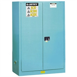 Justrite® Acid Safety Cabinet, 45 gallon Blue, manual