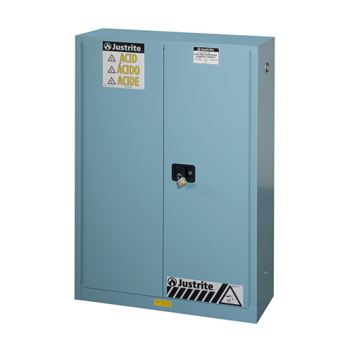 Justrite® Acid Safety Cabinet, 45 gallon Blue, manual