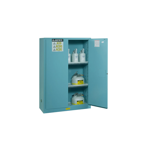 Justrite® Acid Cabinet, 45 gal, ChemCor Lined, Blue, manual