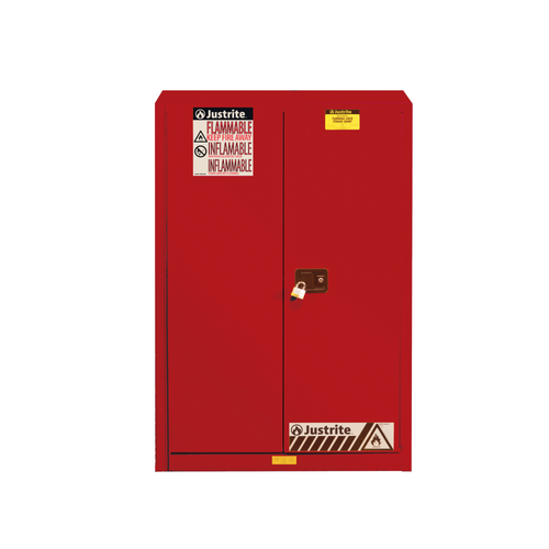 Justrite® Flammable Safety Cabinet, 45 gallon Red, Self-Closing