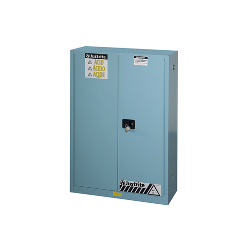 Justrite® Acid Safety Cabinet, 45 gallon Blue, Self-Closing