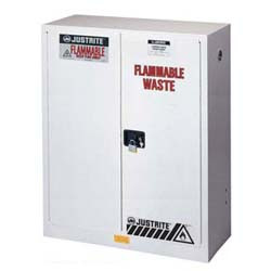 Justrite® Flammable Safety Cabinet, 45 gal White, Self-Closing 8945253