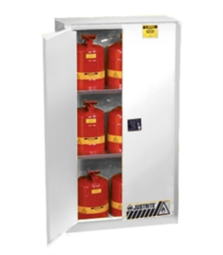 Justrite® Flammable Safety Cabinet, 60 gallon White, manual
