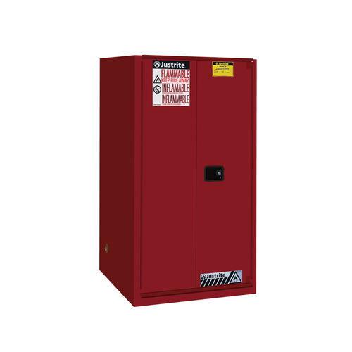 Justrite® Flammable Safety Storage Cabinet, 60 gal Red self-close, Sliding Door