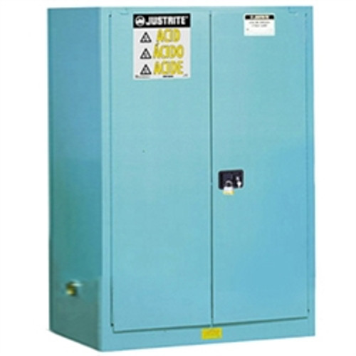 Justrite® Acid Safety Cabinet, 90 gallon Blue, Self-Closing