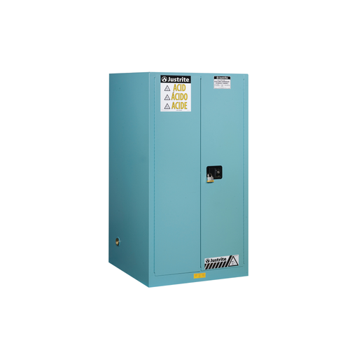Justrite® Acid Safety Cabinet, 90 gallon Blue, Self-Closing