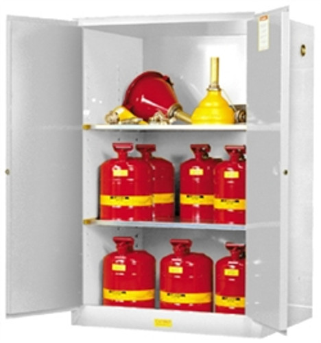 Justrite® Flammable Safety Cabinet, 90 gallon White, Self-Closing