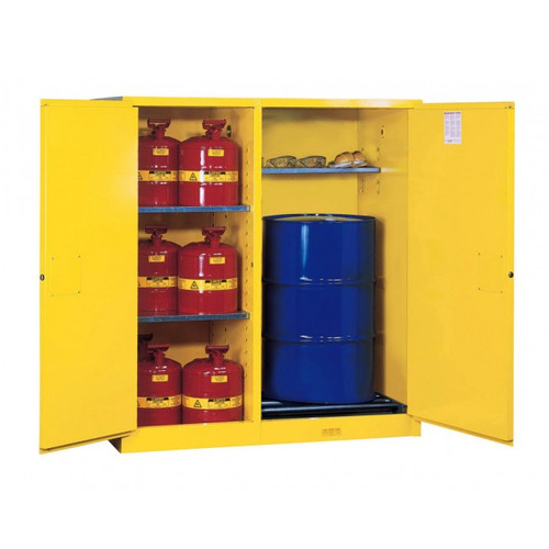 Justrite® Flammable Cabinet for drums, Safety Cans, Self-Closing