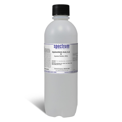 Hydrochloric Acid, 6.0 N, Aqueous Solution, APHA, 1L, Each