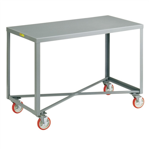 Mobile Work Bench, Single Shelf Table, Steel, 24" x 48"
