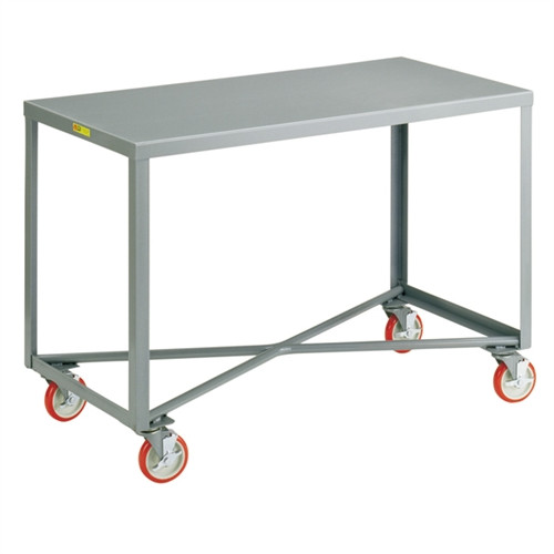 Mobile Work Bench, Single Shelf Table, Steel, 24 x 60"