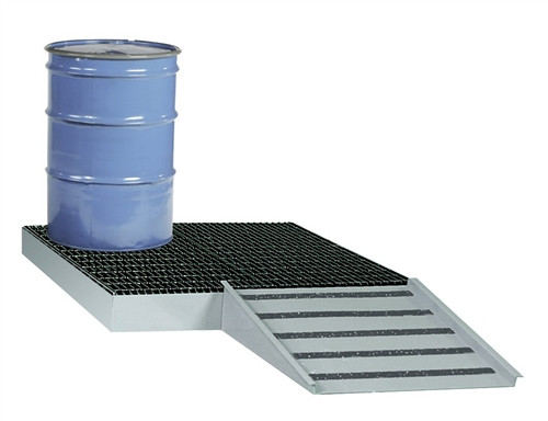 Spill Control Platform, Low Platform, 4-Drum, 66 gal sump