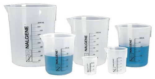 Nalgene® 1201-0600 PP Beakers, Low-form Griffin Beaker, 600mL, case/24