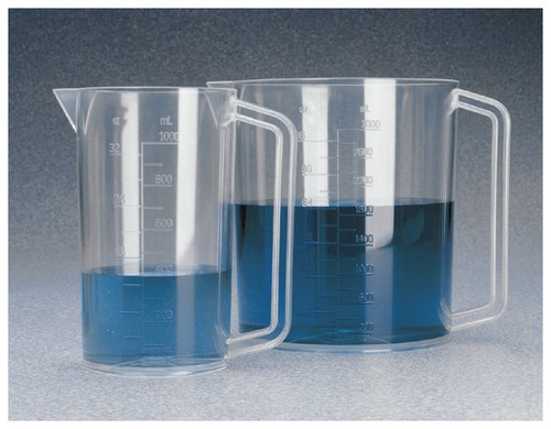 Nalgene® 1223-3000 Beaker with Handle, Graduated, PMP, 3 Liter, case/6
