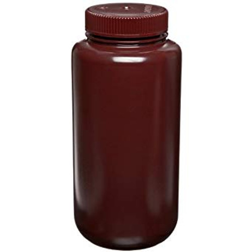 Nalgene® 2106-0032 Amber Bottles, Wide Mouth, HDPE, 32 oz (1L), case/24