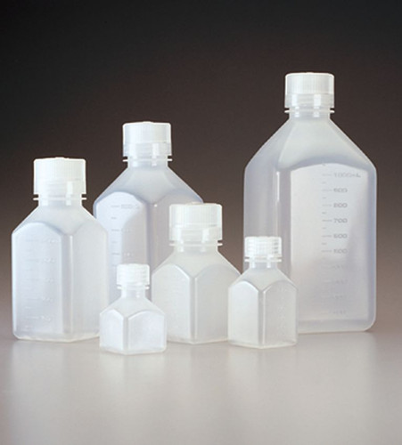 Nalgene® 312016-1000 Bulk Square Bottles, PP, Graduated, 32 oz (1000mL), case/50