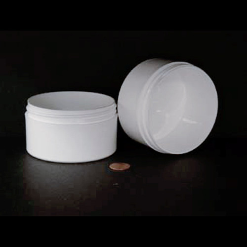 Bulk 6oz 89mm White Polypropylene Thick Wall Jars, 200mL (no caps), case/162